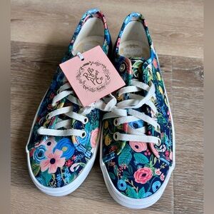 NWT 🩵 Rifle Paper Co. X Kickstart Garden Party Keds Sneakers Navy Shoes Size 5